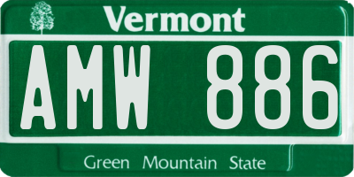 VT license plate AMW886