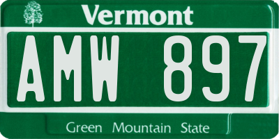 VT license plate AMW897
