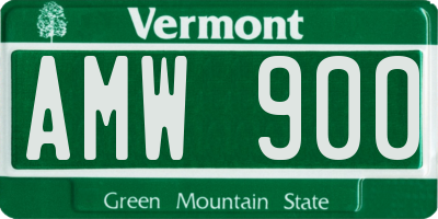 VT license plate AMW900