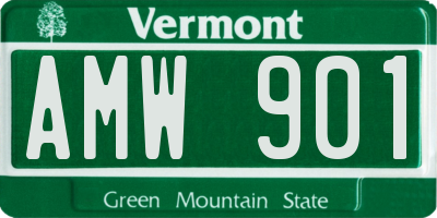 VT license plate AMW901