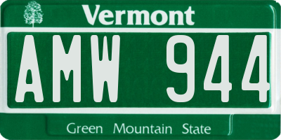 VT license plate AMW944
