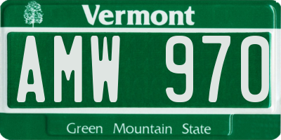 VT license plate AMW970