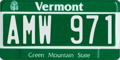 VT license plate AMW971