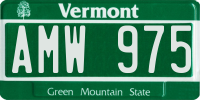 VT license plate AMW975