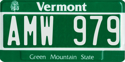 VT license plate AMW979