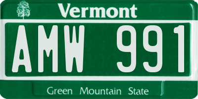VT license plate AMW991