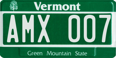 VT license plate AMX007