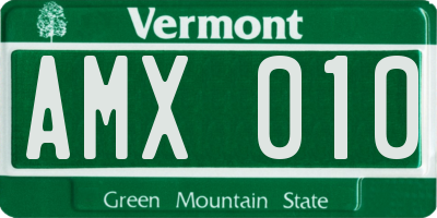 VT license plate AMX010