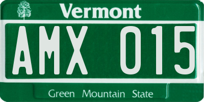 VT license plate AMX015