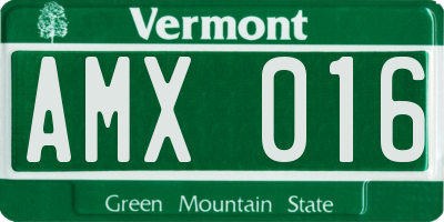 VT license plate AMX016