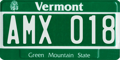 VT license plate AMX018