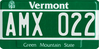 VT license plate AMX022