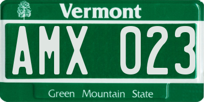 VT license plate AMX023