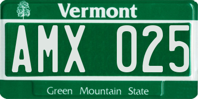 VT license plate AMX025