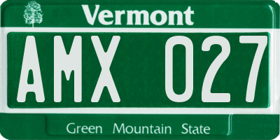 VT license plate AMX027