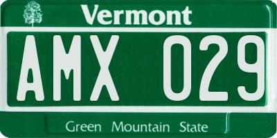 VT license plate AMX029