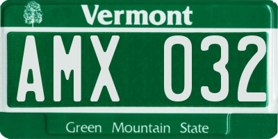 VT license plate AMX032