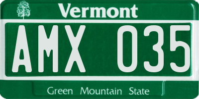 VT license plate AMX035