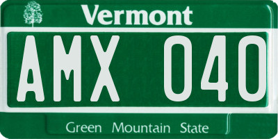 VT license plate AMX040