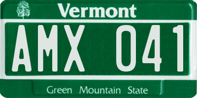 VT license plate AMX041