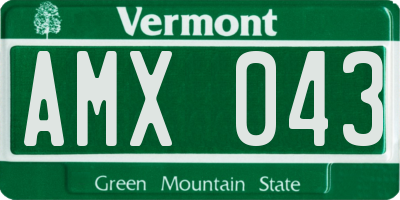 VT license plate AMX043