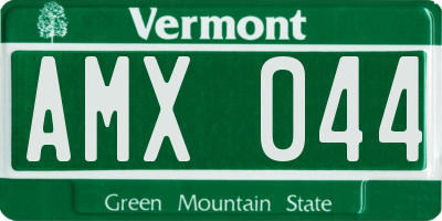 VT license plate AMX044