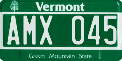 VT license plate AMX045