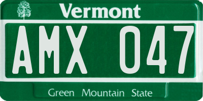 VT license plate AMX047