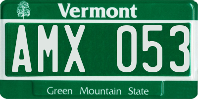VT license plate AMX053