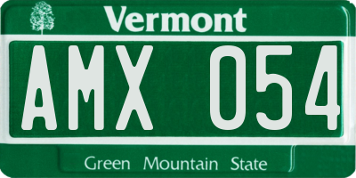 VT license plate AMX054