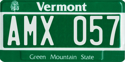 VT license plate AMX057