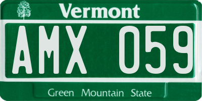 VT license plate AMX059