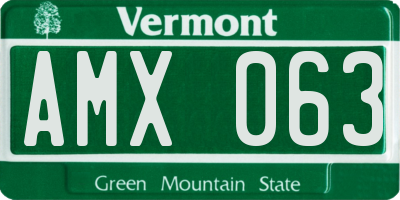 VT license plate AMX063