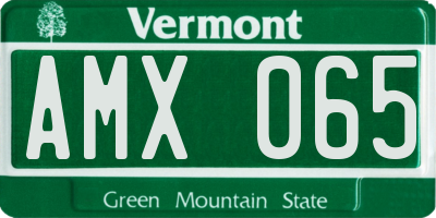 VT license plate AMX065