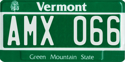 VT license plate AMX066