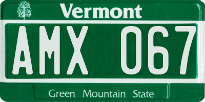 VT license plate AMX067