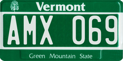 VT license plate AMX069