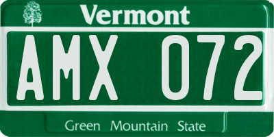 VT license plate AMX072
