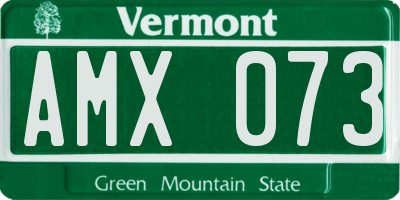VT license plate AMX073