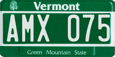 VT license plate AMX075