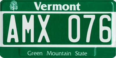 VT license plate AMX076