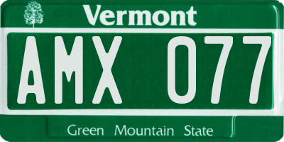 VT license plate AMX077