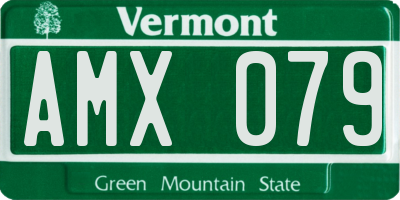VT license plate AMX079