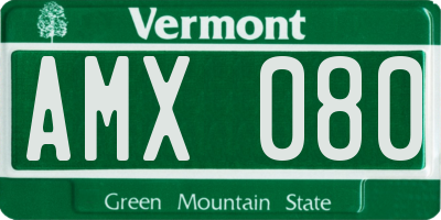 VT license plate AMX080