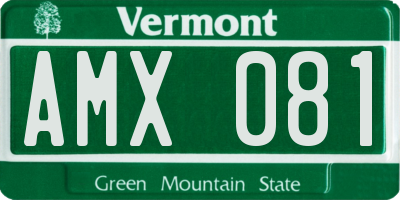 VT license plate AMX081