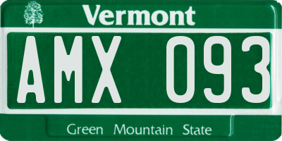 VT license plate AMX093