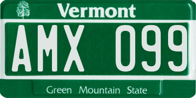 VT license plate AMX099