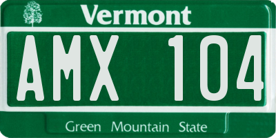 VT license plate AMX104
