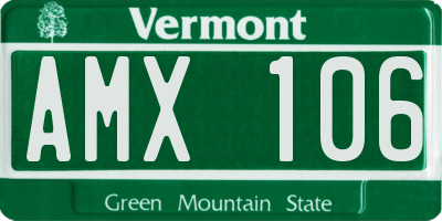 VT license plate AMX106