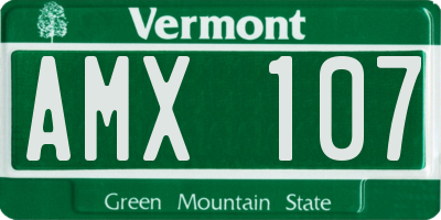 VT license plate AMX107